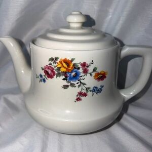 Vintage Drip-O-lator Ceramic Coffee/Teapot - Enterprise Aluminum Co. - Floral